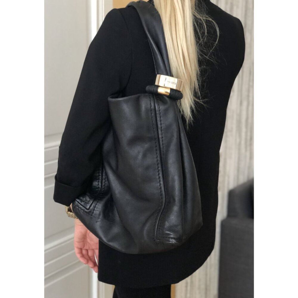 Jimmy Choo "Saba" Bracelet Black leather Handbag